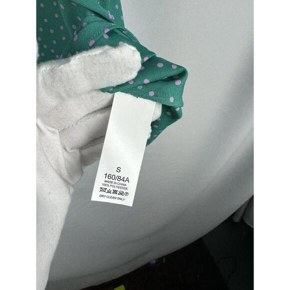 Kate Spade Poolside Dot Shell Ruffled Blouse Top Green Size S - Picture 5 of 6